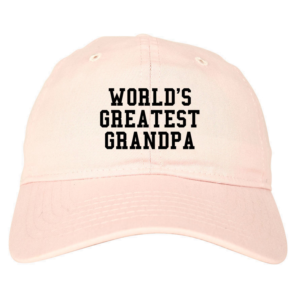 Worlds Greatest Grandpa Fathers Day Mens Dad Hat Pink