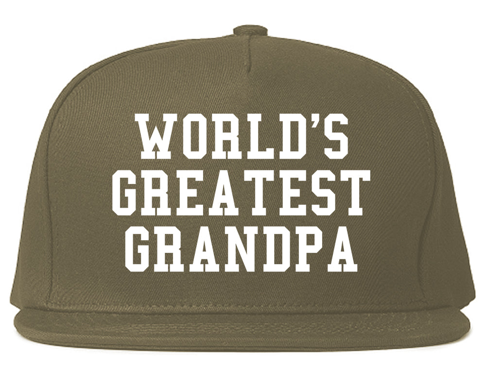 Worlds Greatest Grandpa Fathers Day Mens Snapback Hat Grey