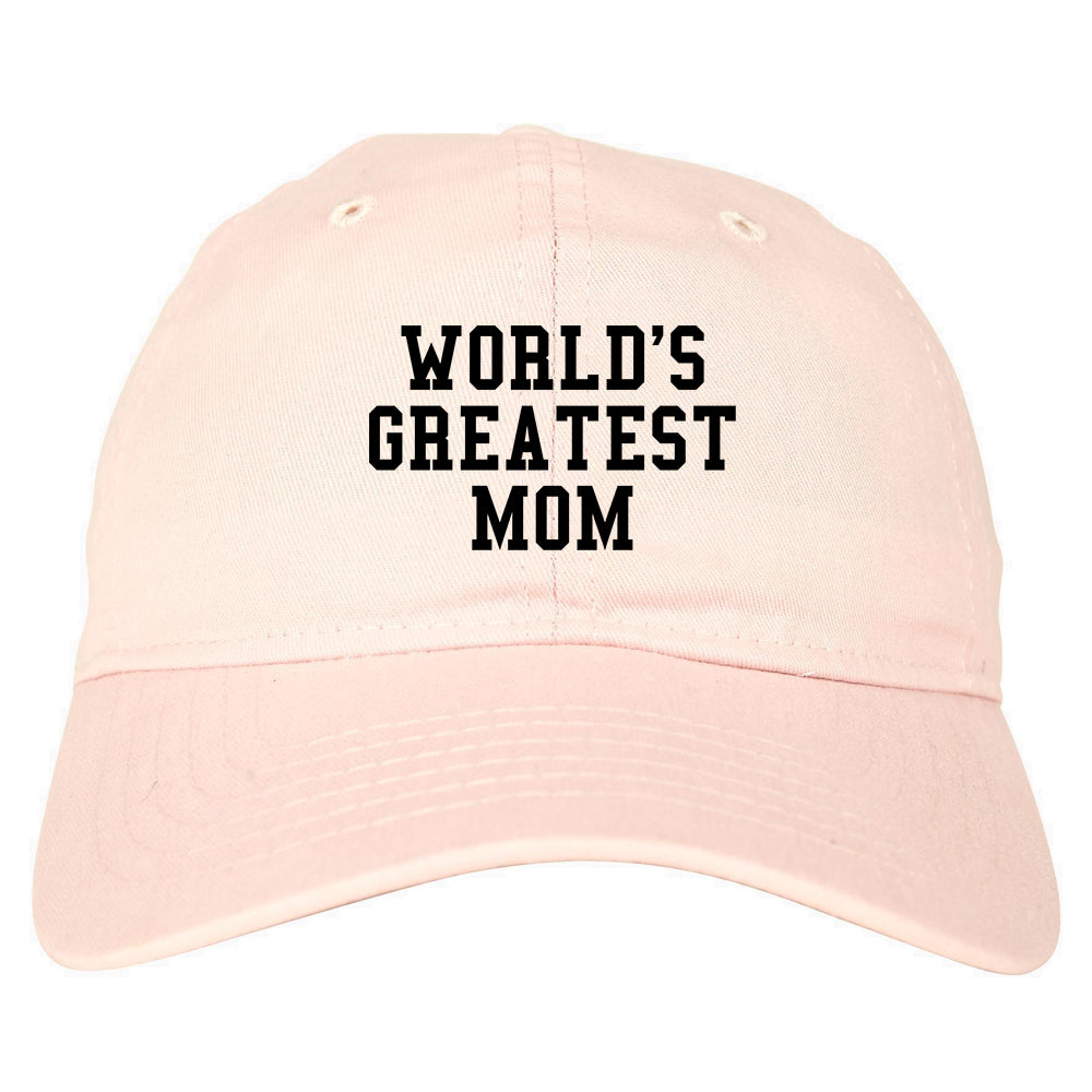 Worlds Greatest Mom Mothers Day Mens Dad Hat Pink