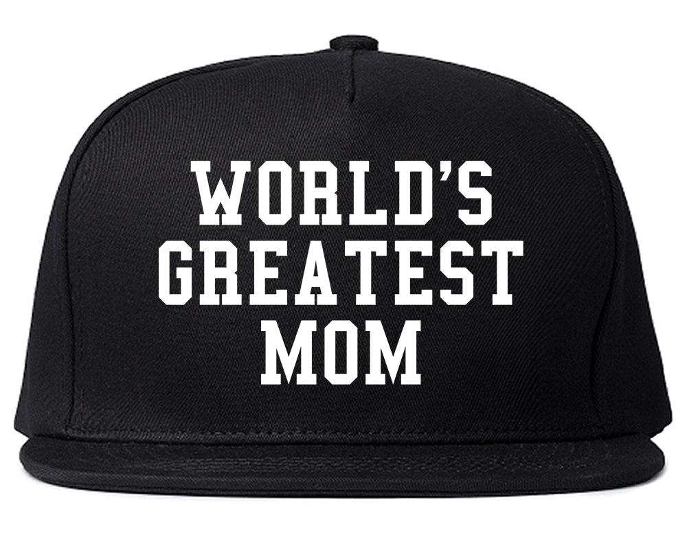Worlds Greatest Mom Mothers Day Mens Snapback Hat Black