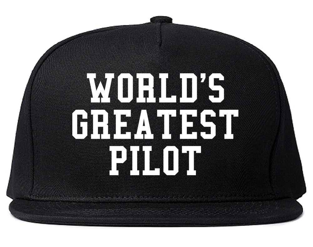 Worlds Greatest Pilot Mens Snapback Hat Black