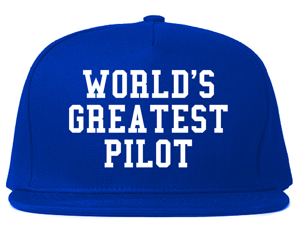 Worlds Greatest Pilot Mens Snapback Hat Royal Blue