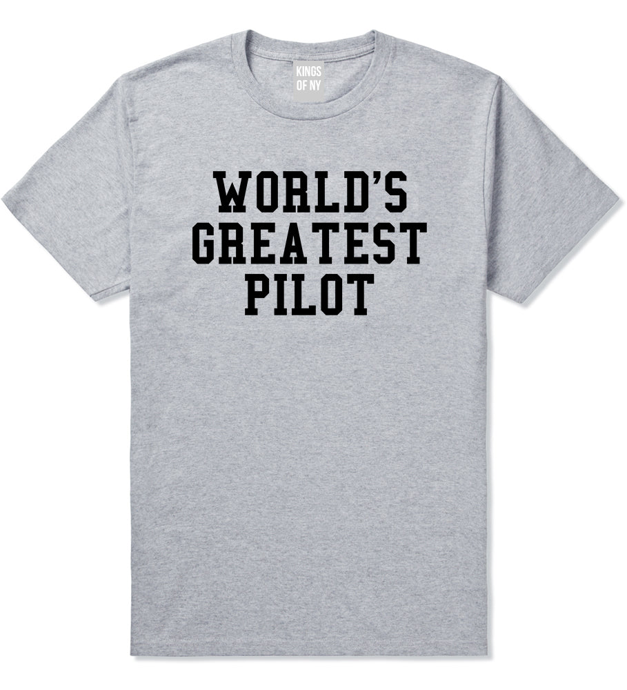 Worlds Greatest Pilot Mens T-Shirt Grey