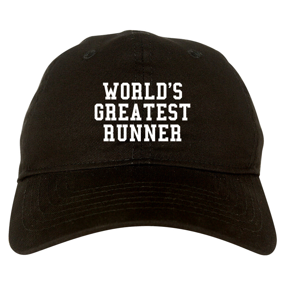 Worlds Greatest Runner Funny Fitness Mens Dad Hat Black