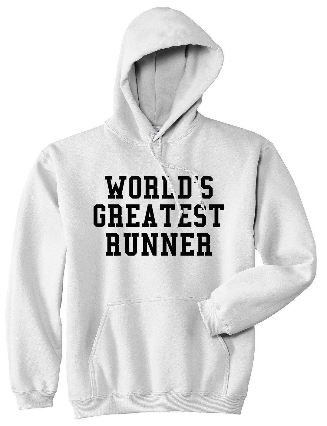 Worlds Greatest Runner Funny Fitness Mens Pullover Hoodie White
