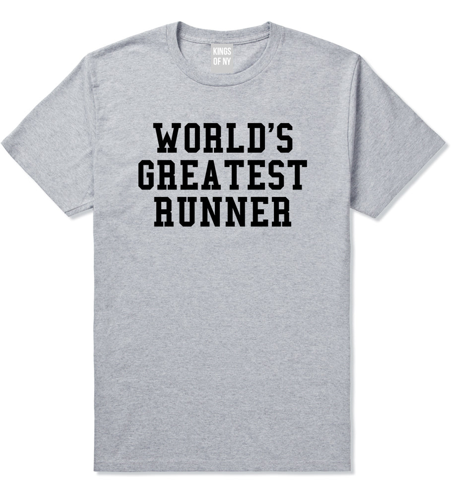 Worlds Greatest Runner Funny Fitness Mens T-Shirt Grey