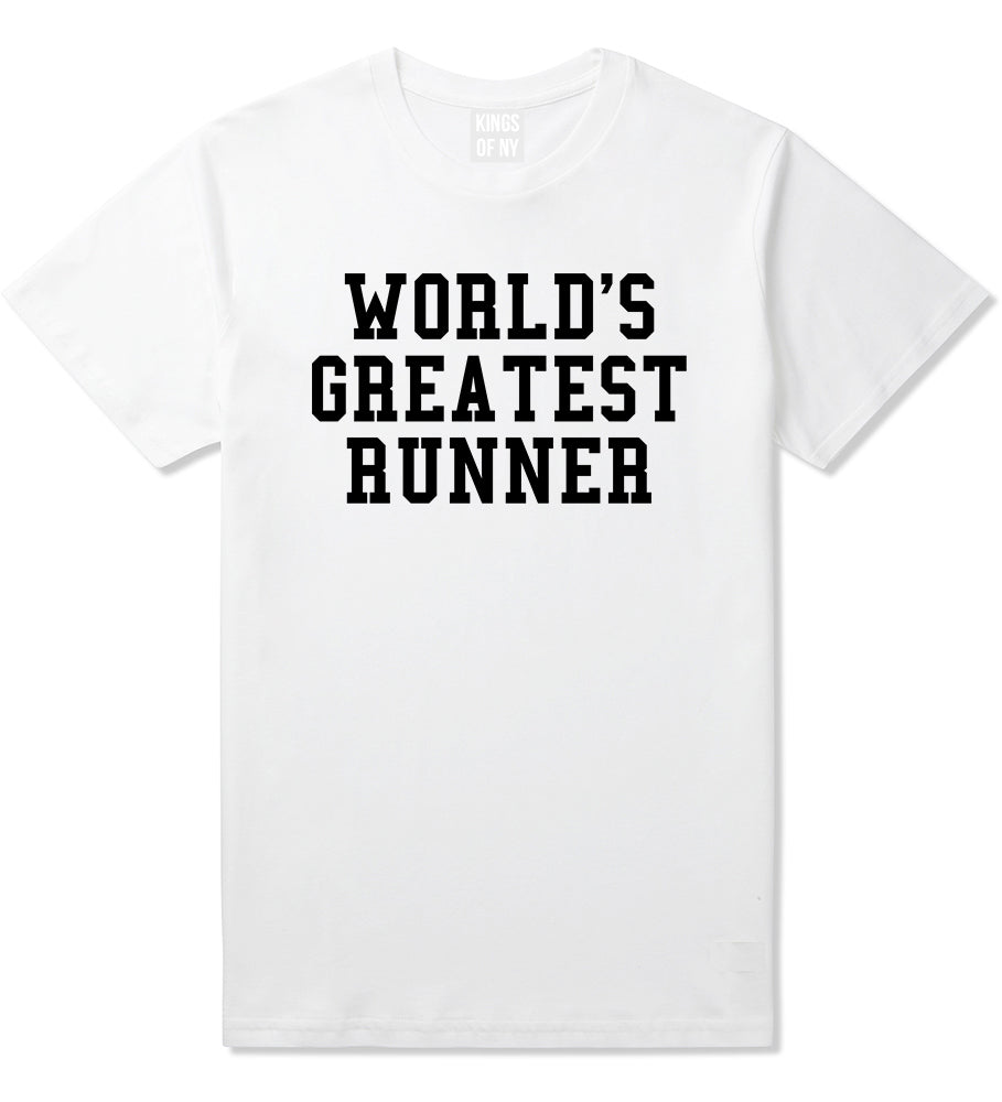 Worlds Greatest Runner Funny Fitness Mens T-Shirt White