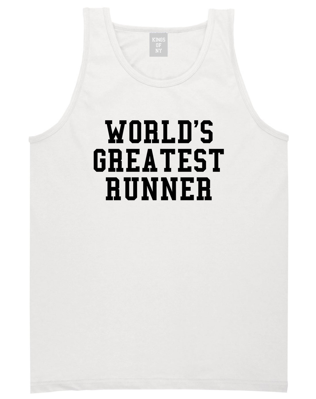 Worlds Greatest Runner Funny Fitness Mens Tank Top T-Shirt White