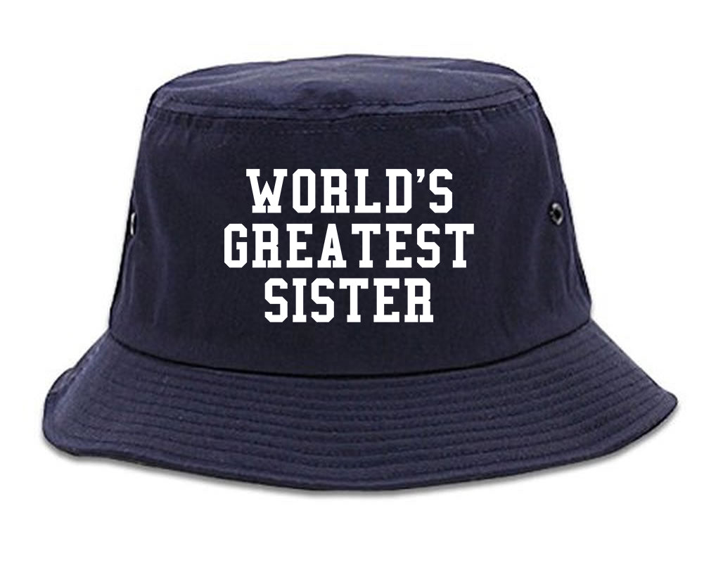 Worlds Greatest Sister Birthday Gift Mens Bucket Hat Navy Blue