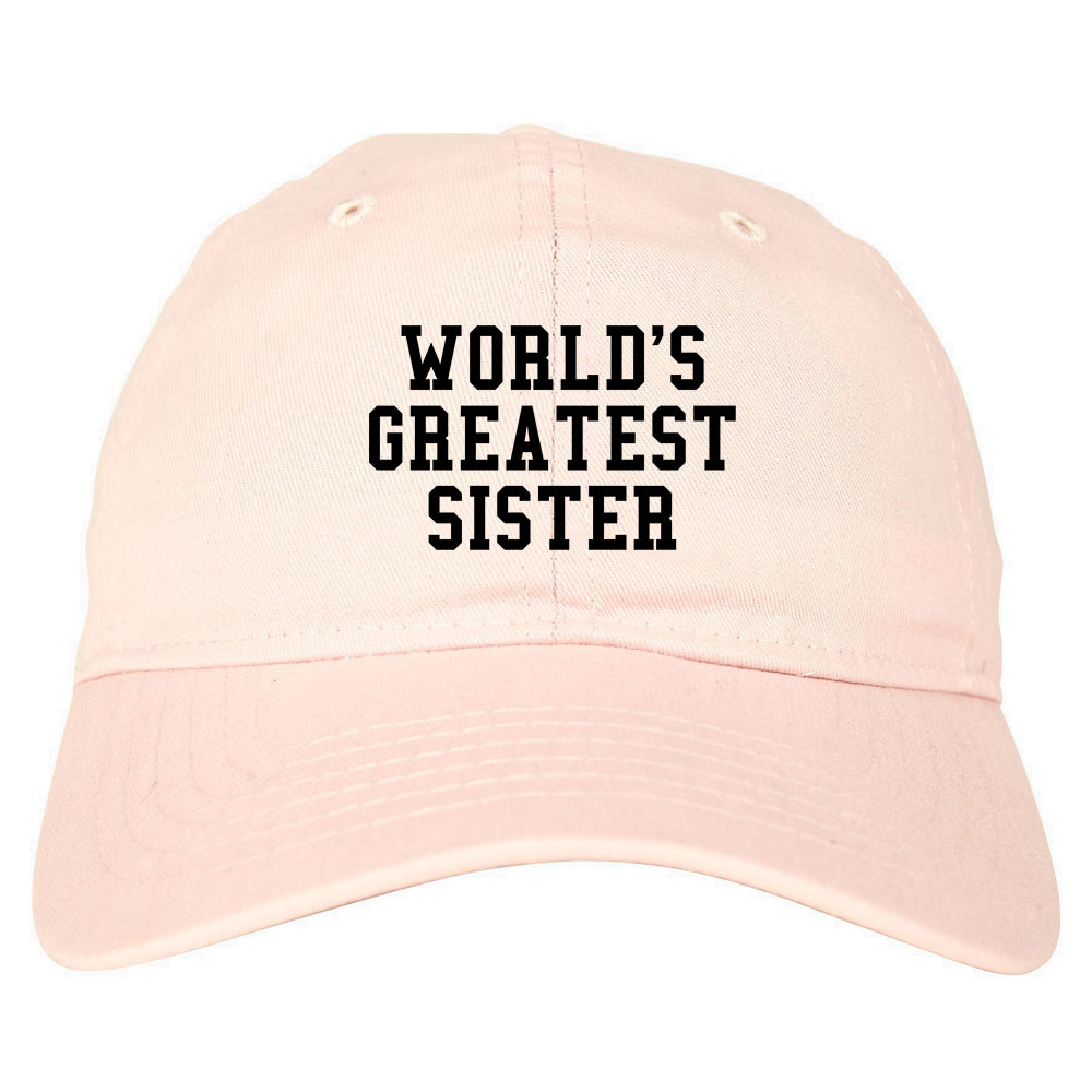Worlds Greatest Sister Birthday Gift Mens Dad Hat Pink