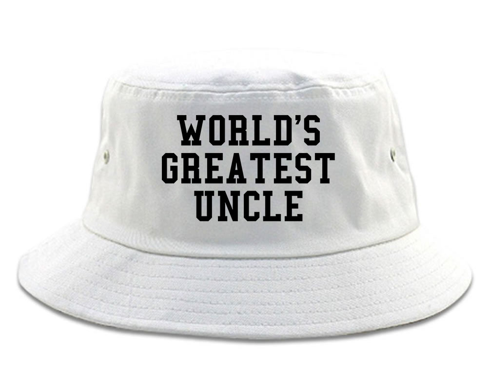 Worlds Greatest Uncle Birthday Gift Mens Bucket Hat White