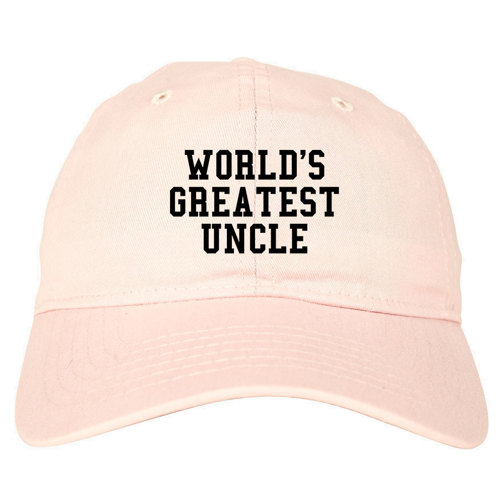 Worlds Greatest Uncle Birthday Gift Mens Dad Hat Pink