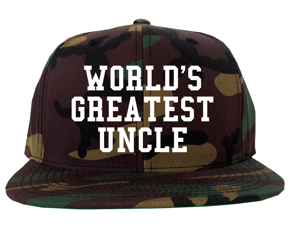 Worlds Greatest Uncle Birthday Gift Mens Snapback Hat Army Camo