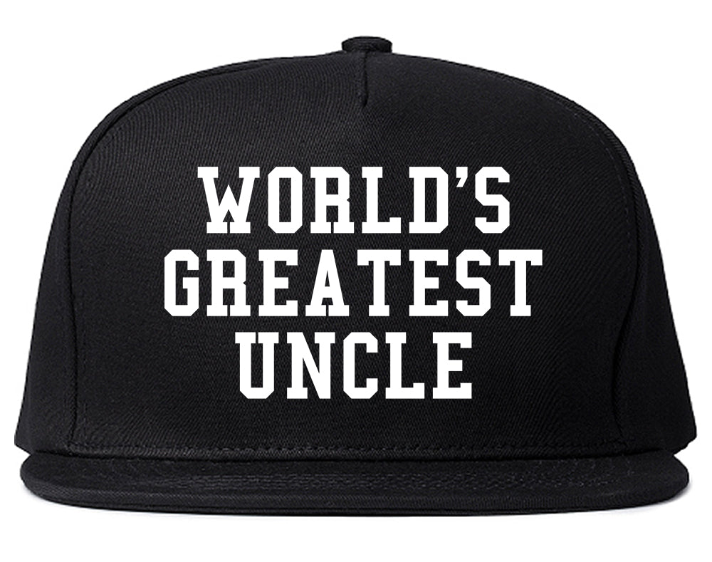 Worlds Greatest Uncle Birthday Gift Mens Snapback Hat Black