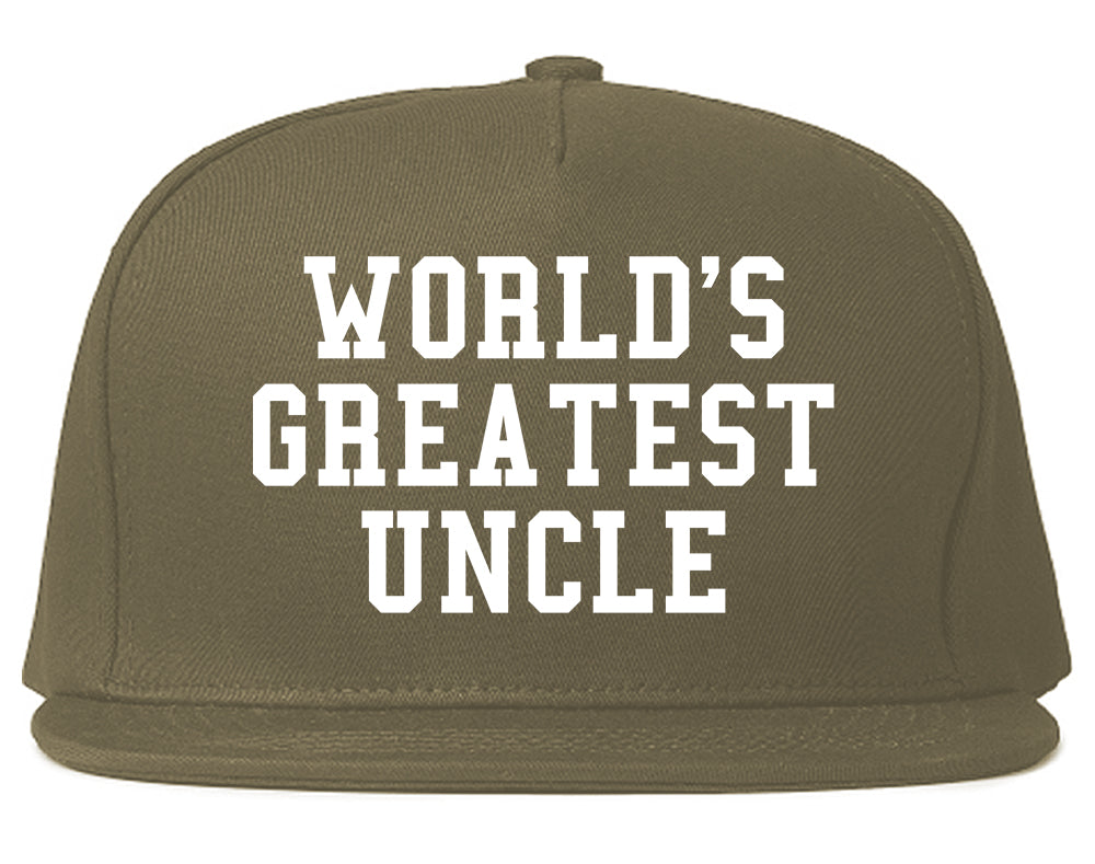 Worlds Greatest Uncle Birthday Gift Mens Snapback Hat Grey