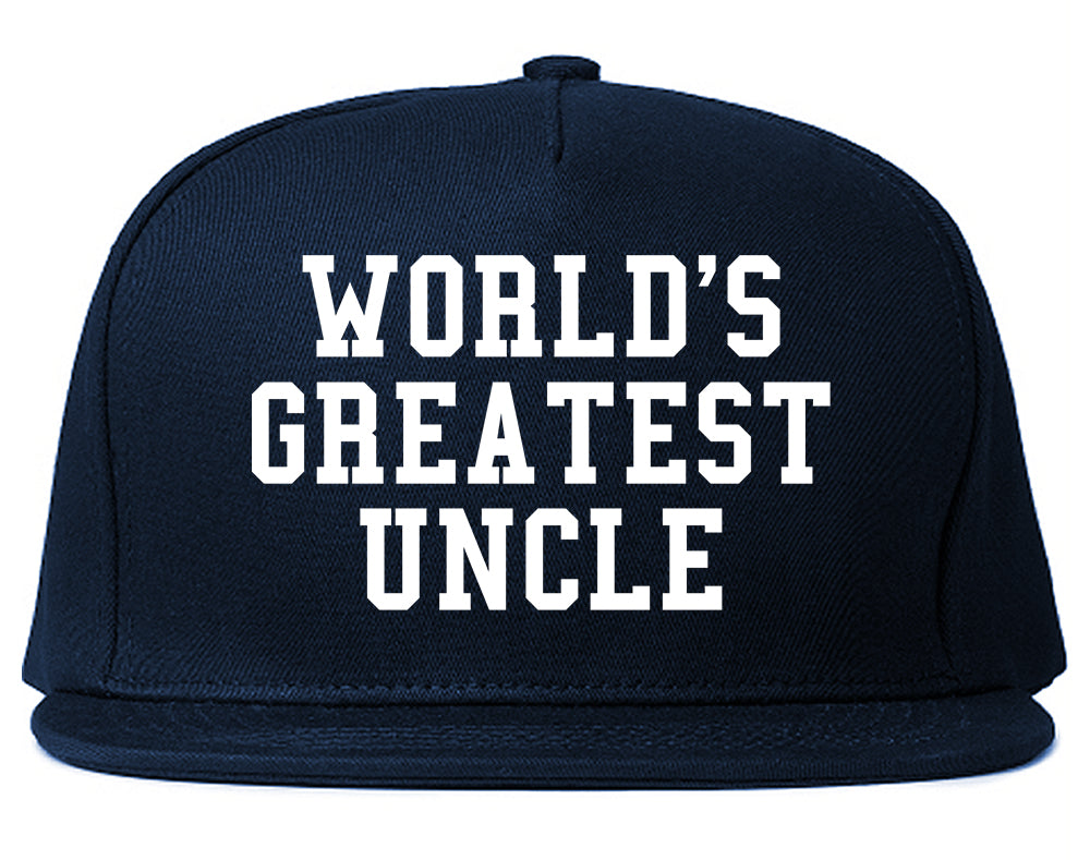Worlds Greatest Uncle Birthday Gift Mens Snapback Hat Navy Blue