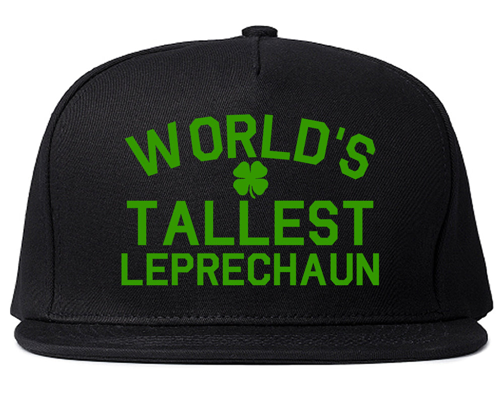 Worlds Tallest Leprechaun Funny St Patricks Day Mens Snapback Hat Black