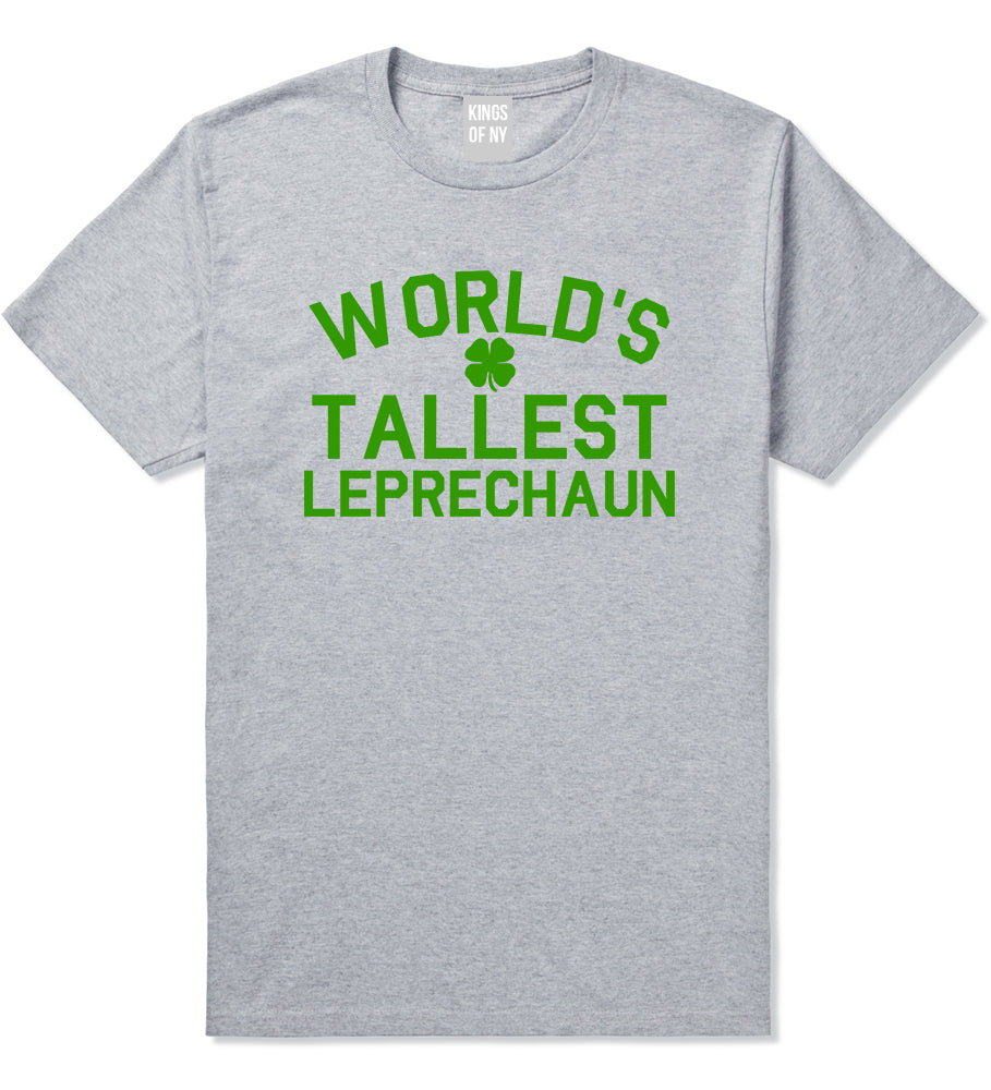 Worlds Tallest Leprechaun Funny St Patricks Day Mens T-Shirt Grey