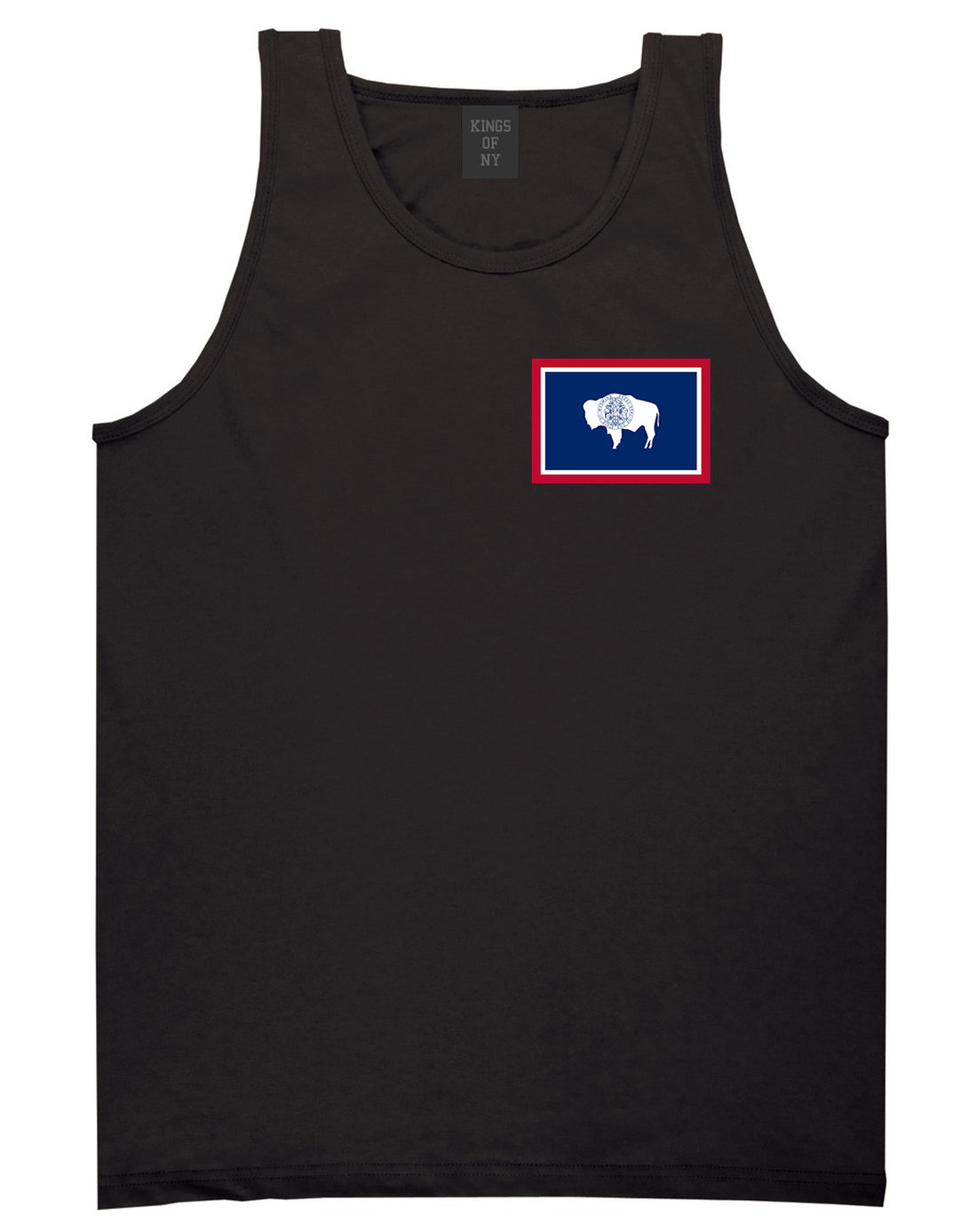 Wyoming State Flag WY Chest Mens Tank Top T-Shirt Black