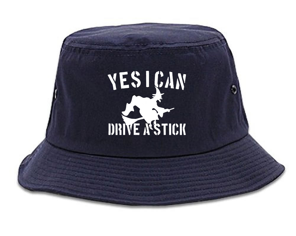 Yes I Can Drive A Stick Witch Mens Bucket Hat Navy Blue