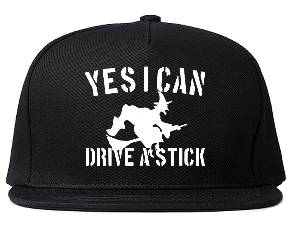 Yes I Can Drive A Stick Witch Mens Snapback Hat Black
