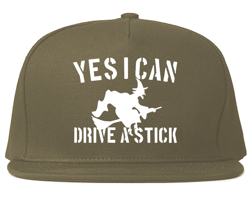 Yes I Can Drive A Stick Witch Mens Snapback Hat Grey