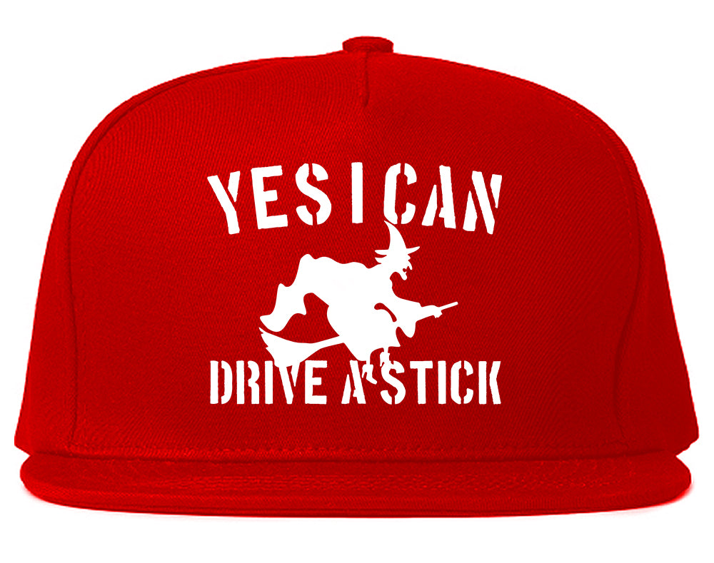 Yes I Can Drive A Stick Witch Mens Snapback Hat Red