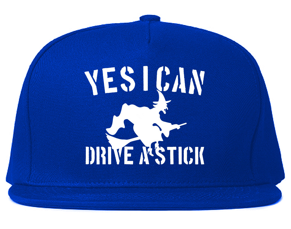 Yes I Can Drive A Stick Witch Mens Snapback Hat Royal Blue