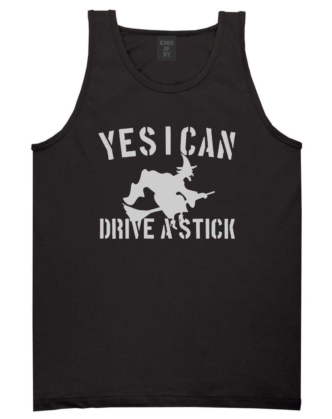 Yes I Can Drive A Stick Witch Mens Tank Top T-Shirt Black