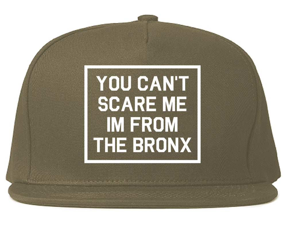 You Cant Scare Me Im From The Bronx Mens Snapback Hat Grey