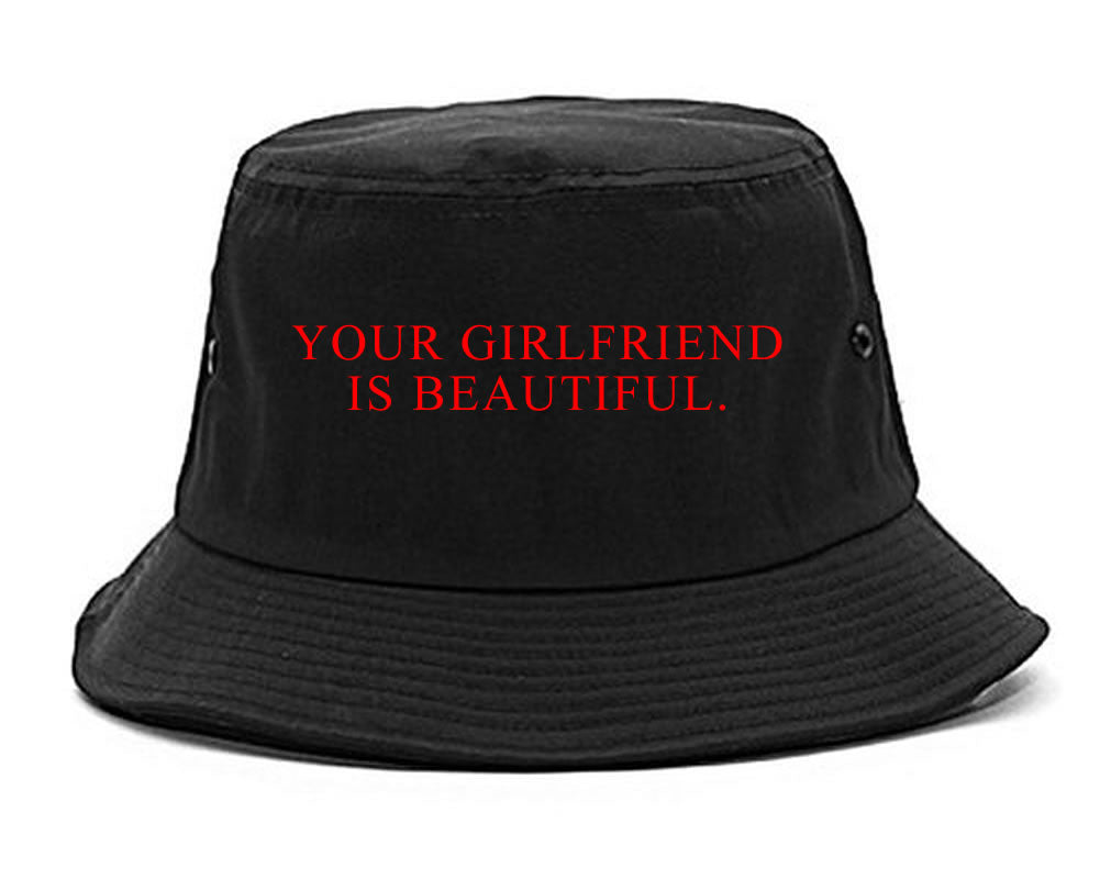 Your Girlfriend Is Beautiful Rose Mens Bucket Hat Black