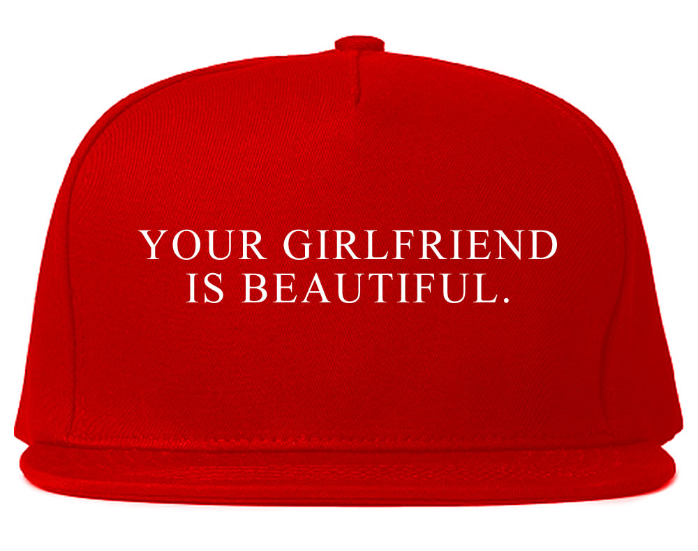 Your Girlfriend Is Beautiful Rose Mens Snapback Hat Red