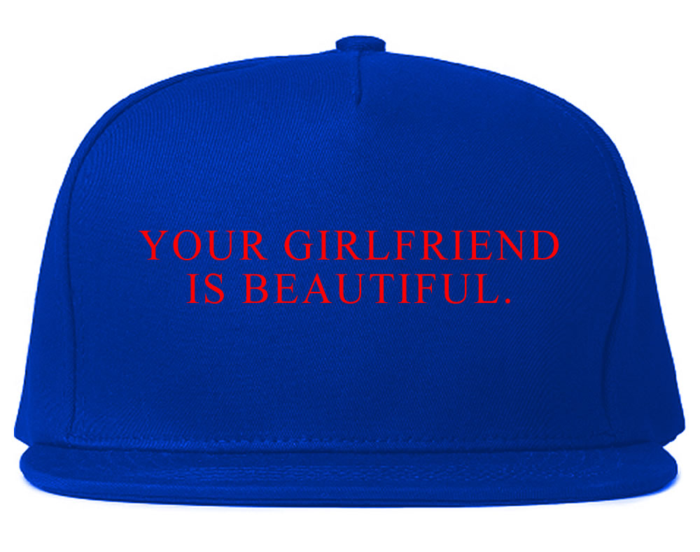 Your Girlfriend Is Beautiful Rose Mens Snapback Hat Royal Blue
