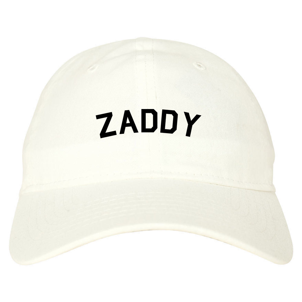 Zaddy Mens Dad Hat Baseball Cap White