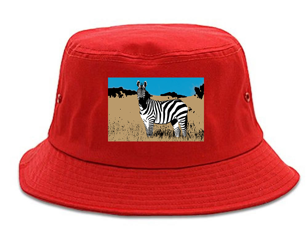 Zebra Artwork Wildlife Mens Snapback Hat Red