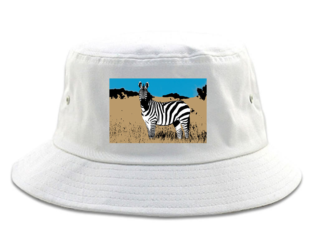 Zebra Artwork Wildlife Mens Snapback Hat White