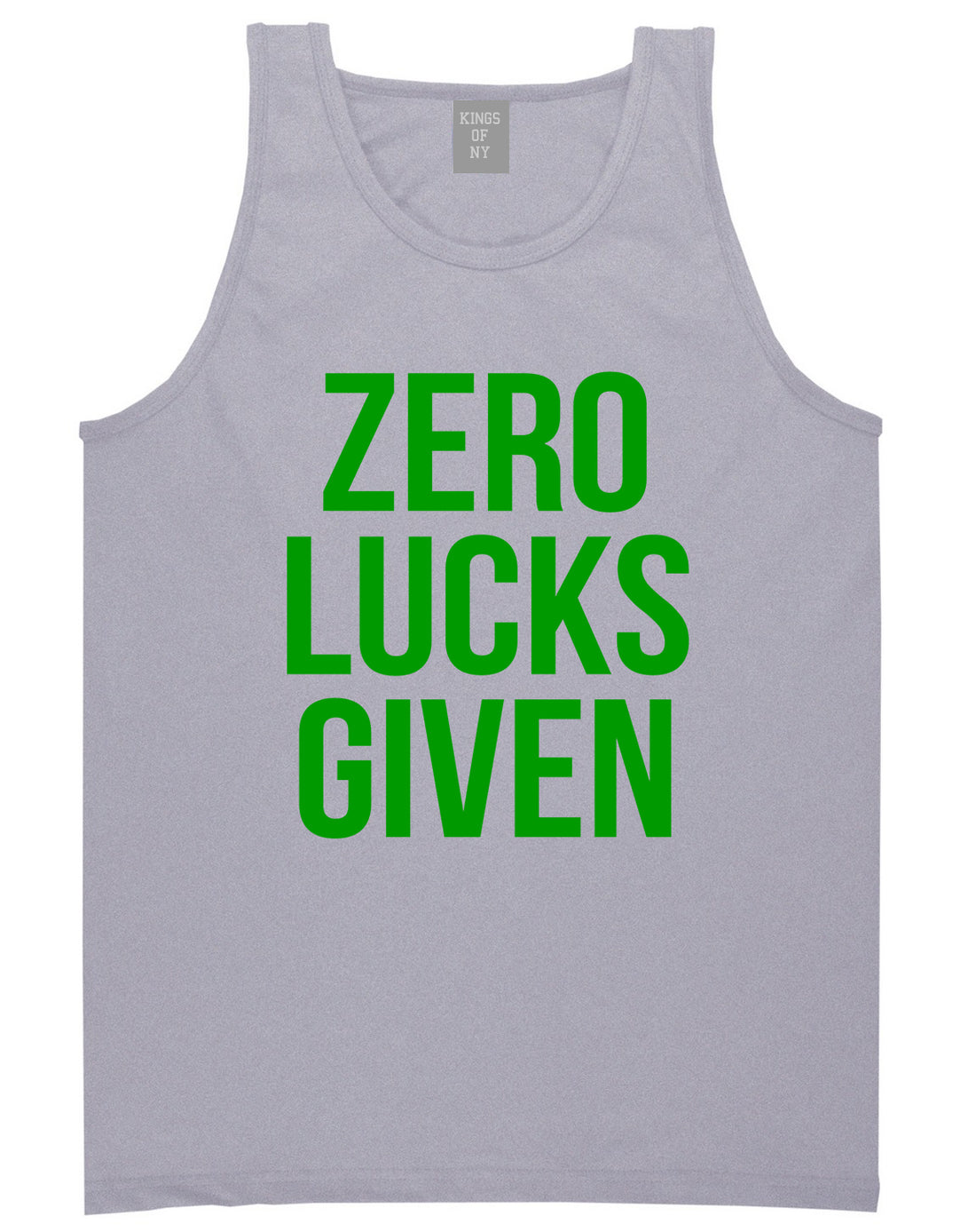 Zero Lucks Given Funny St Patricks Day Mens Tank Top T-Shirt Grey