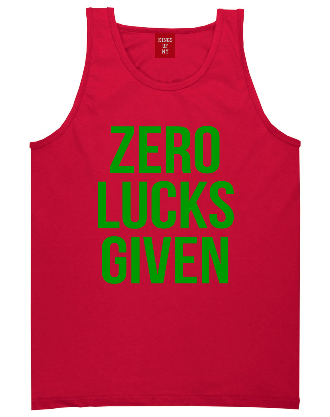 Zero Lucks Given Funny St Patricks Day Mens Tank Top T-Shirt Red