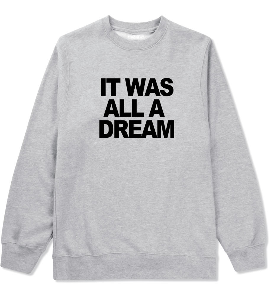 It Was All A Dream Biggie Brooklyn Crewneck Sweatshirt in Grey