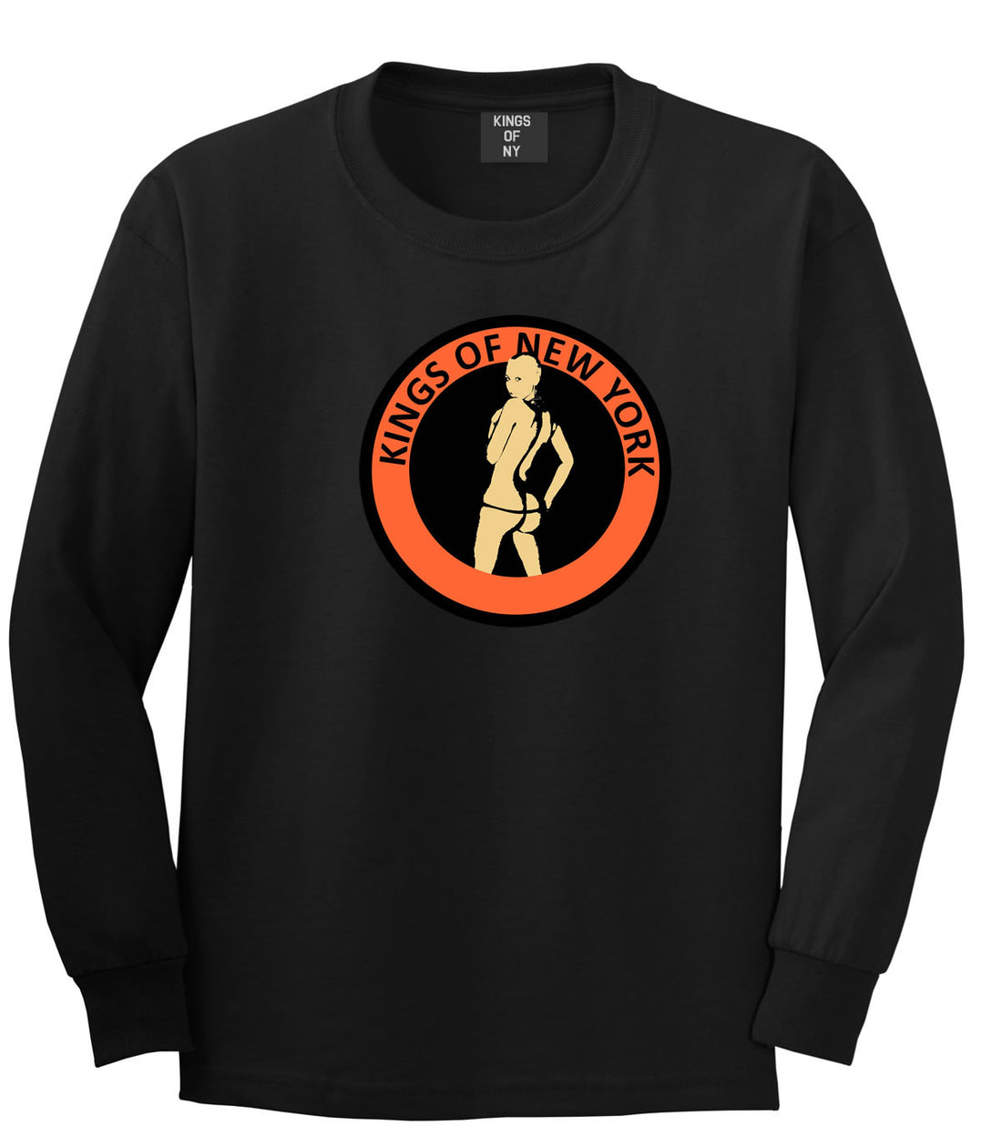 Amber Logo Rose Twerk Butt New York Style Long Sleeve Boys Kids T-Shirt In Black by Kings Of NY
