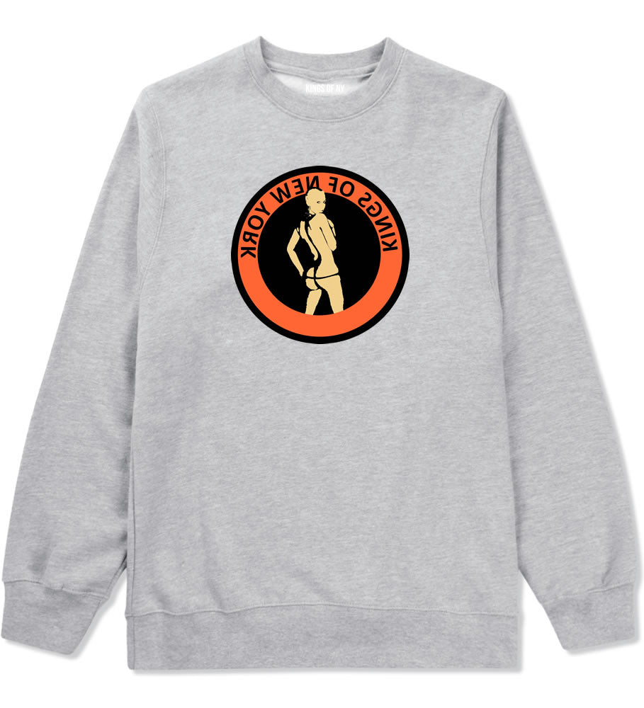 Amber Logo Rose Twerk Butt New York Style Boys Kids Crewneck Sweatshirt In Grey by Kings Of NY