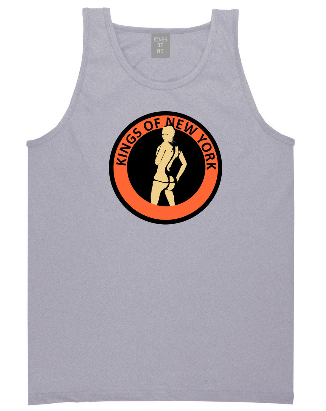 Amber Logo Rose Twerk Butt New York Style Tank Top In Grey by Kings Of NY