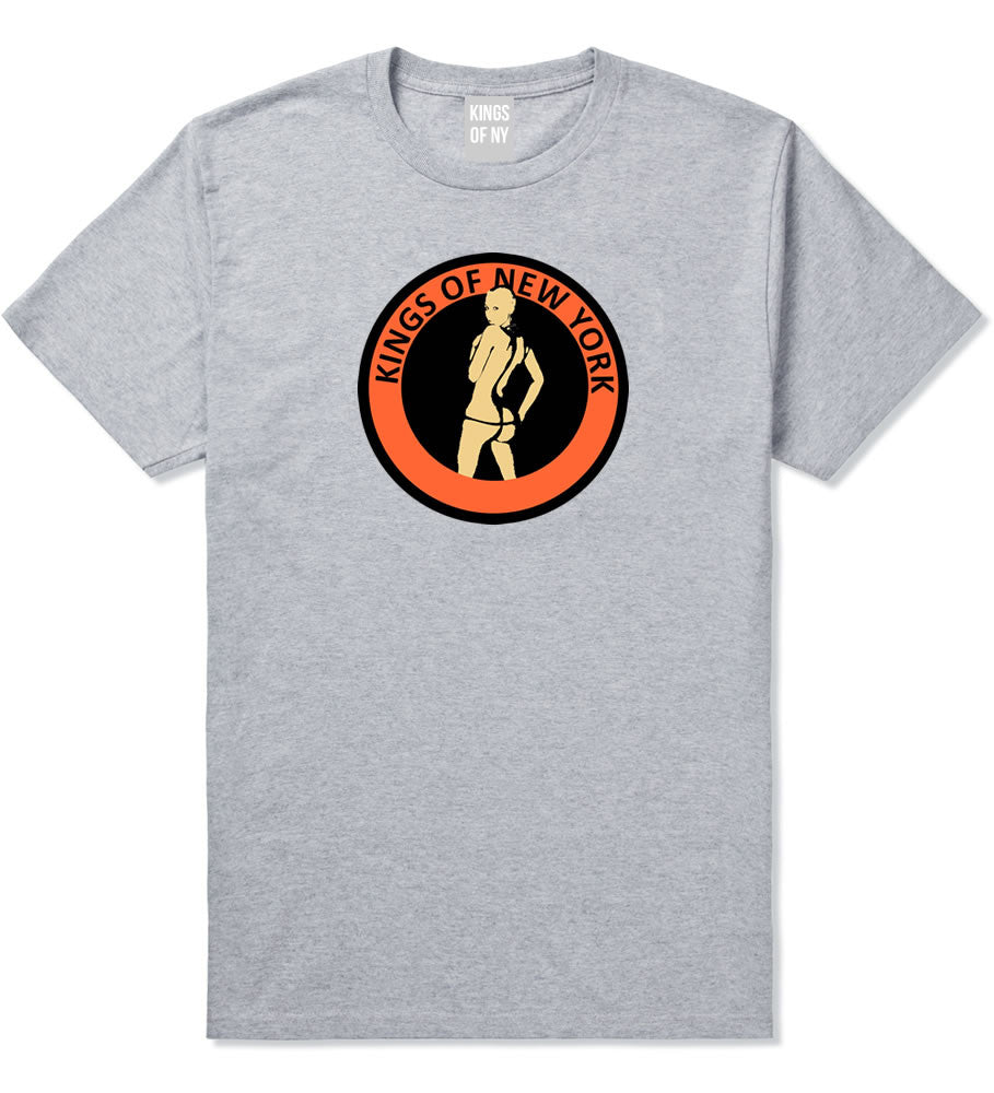 Amber Logo Rose Twerk Butt New York Style Boys Kids T-Shirt In Grey by Kings Of NY