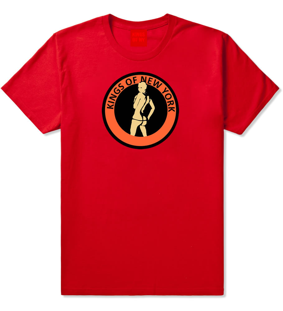 Amber Logo Rose Twerk Butt New York Style Boys Kids T-Shirt In Red by Kings Of NY