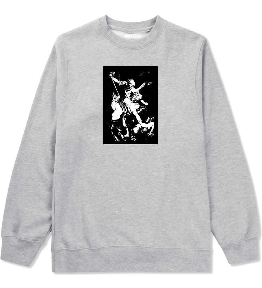 Angel Of Death Ancient Goth Myth Crewneck Sweatshirt in Grey By Kings Of NY
