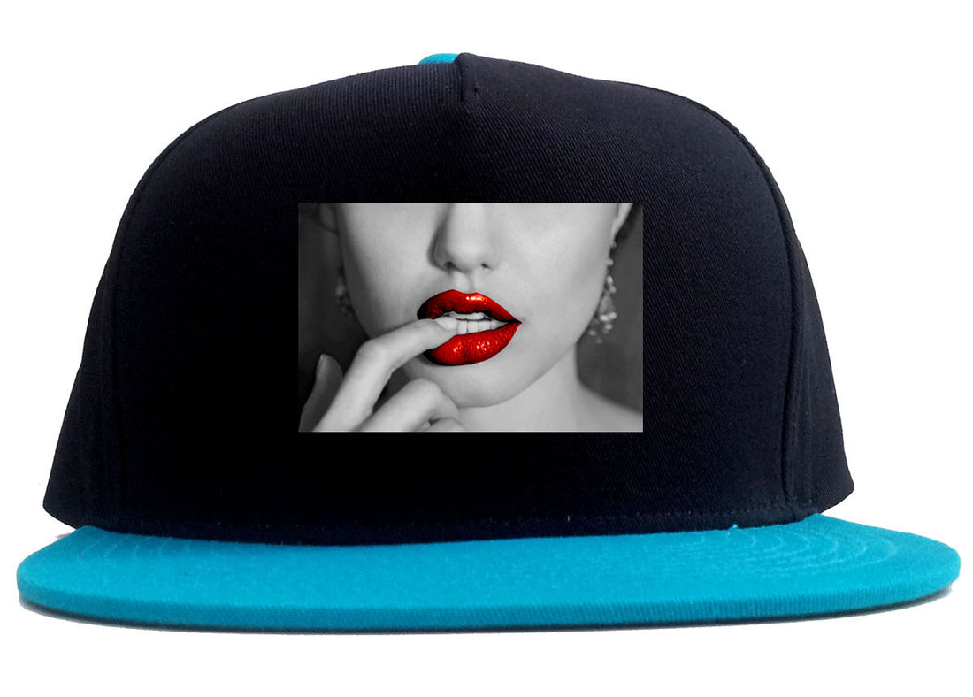 Angelina Red Lips Sexy 2 Tone Snapback Hat By Kings Of NY