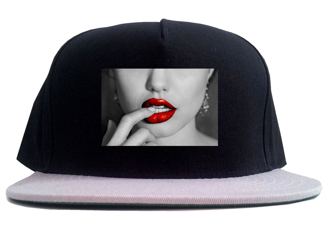 Angelina Red Lips Sexy 2 Tone Snapback Hat By Kings Of NY
