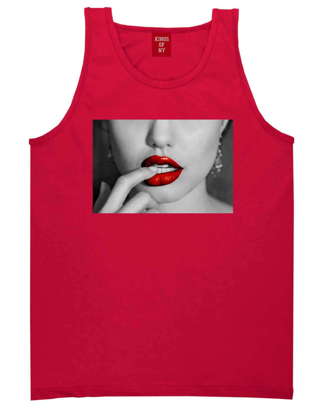  Angelina Red by Kings Of NY Lips Jolie Sexy Hot Picture Tank Top In Red by Kings Of NY