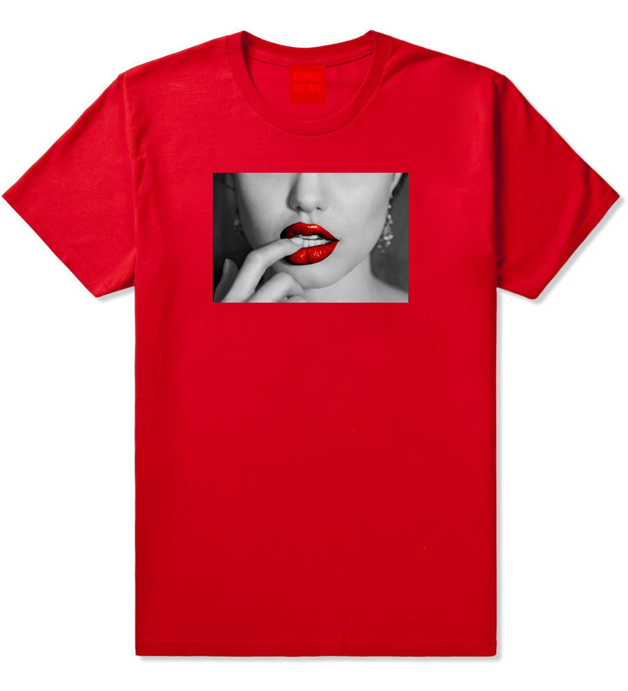  Angelina Red by Kings Of NY Lips Jolie Sexy Hot Picture Boys Kids T-Shirt tshirt In Red by Kings Of NY