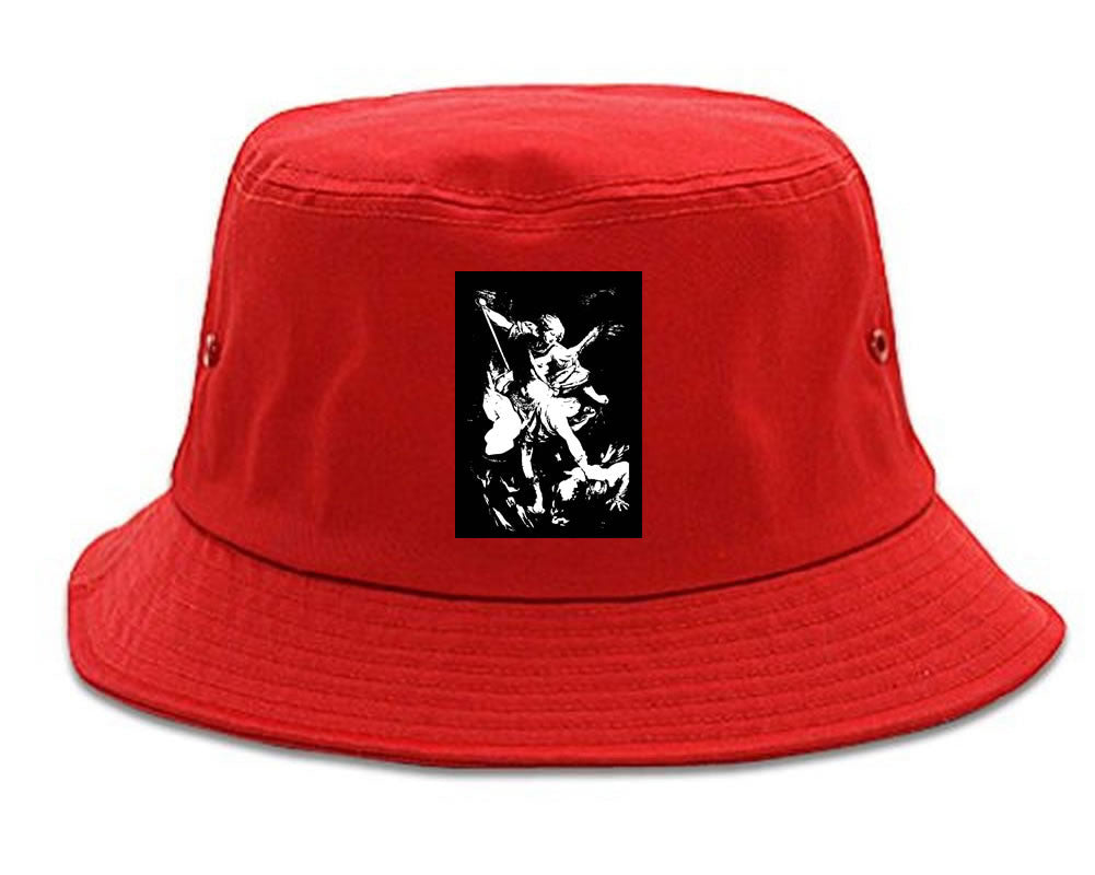 Angel Of Death Ancient Goth Myth Bucket Hat in Red By Kings Of NY